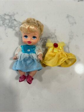 2005 Mattel Disney Princess Royal Nursery Cinderella Baby Doll and Belle’s Dress